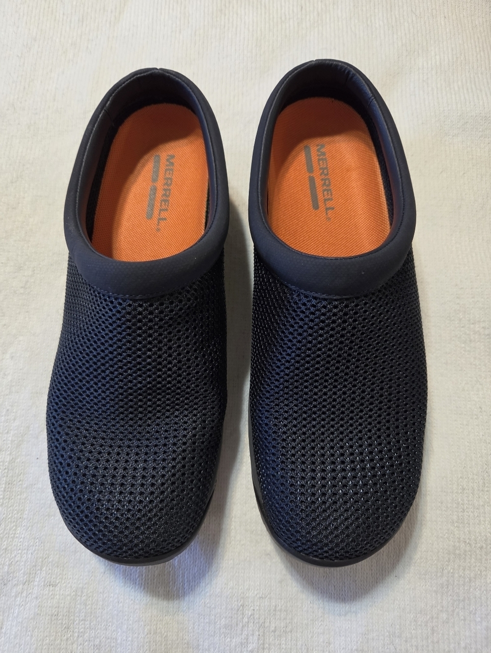 Merrell Women's  Navy Blue Mesh Slip-On Shoes with Orange Insole. Sz 9